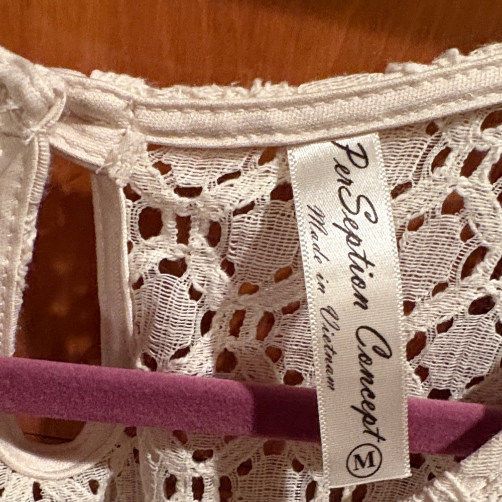 Perceptions Ivory Lace Tank Top - Picture 2 of 3